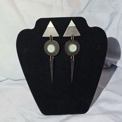 Vintage Black And Turquoise Triangle 
