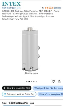 New intex pool pump C1000