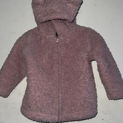 pink bear eared winter jacket