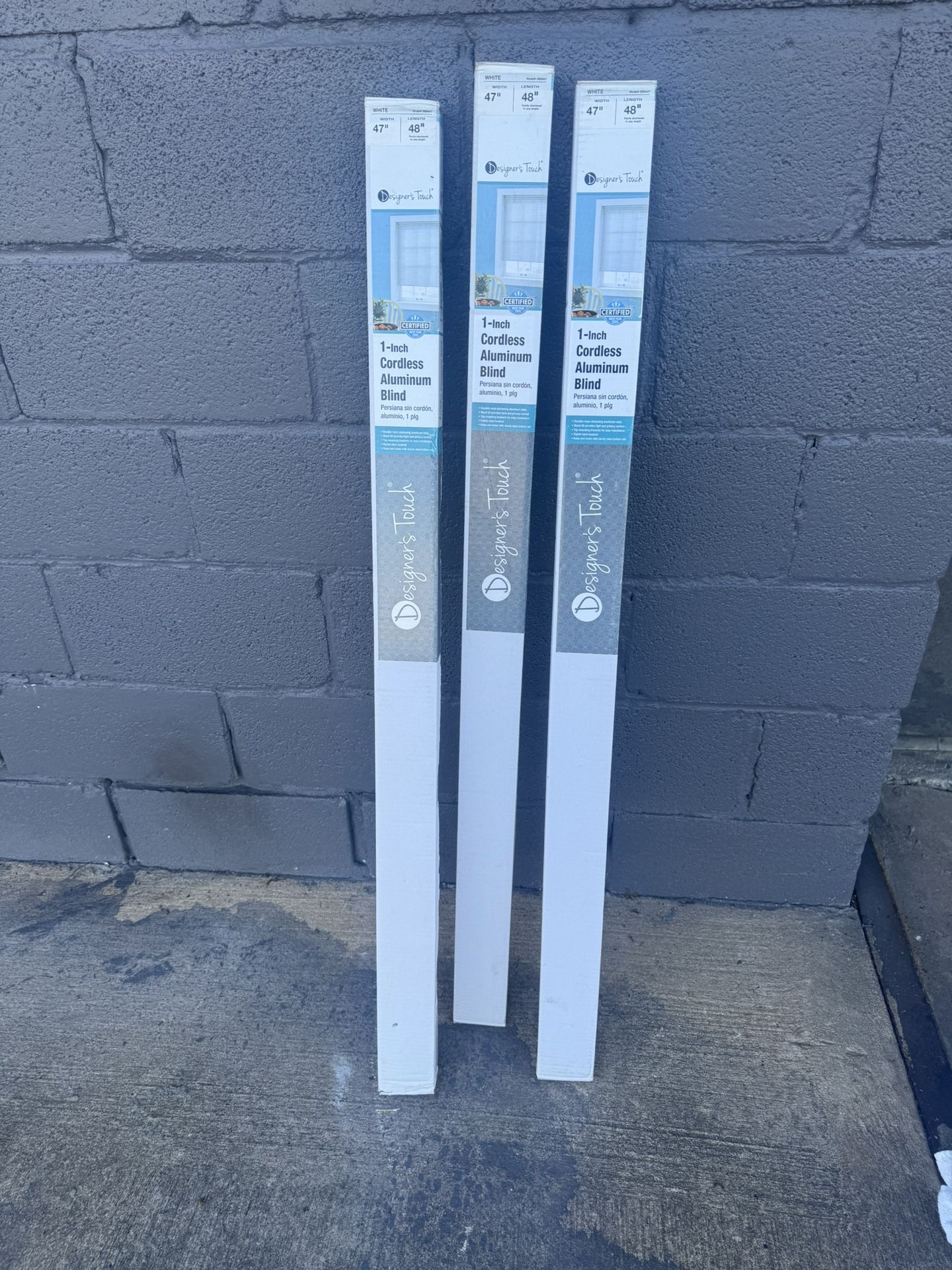 3 Brand New Cordless Blinds – 47”x48”