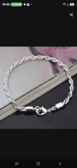 Silver Rope Chain Bracelet