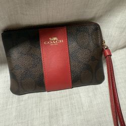 Coach Wristlet Brown/Red
