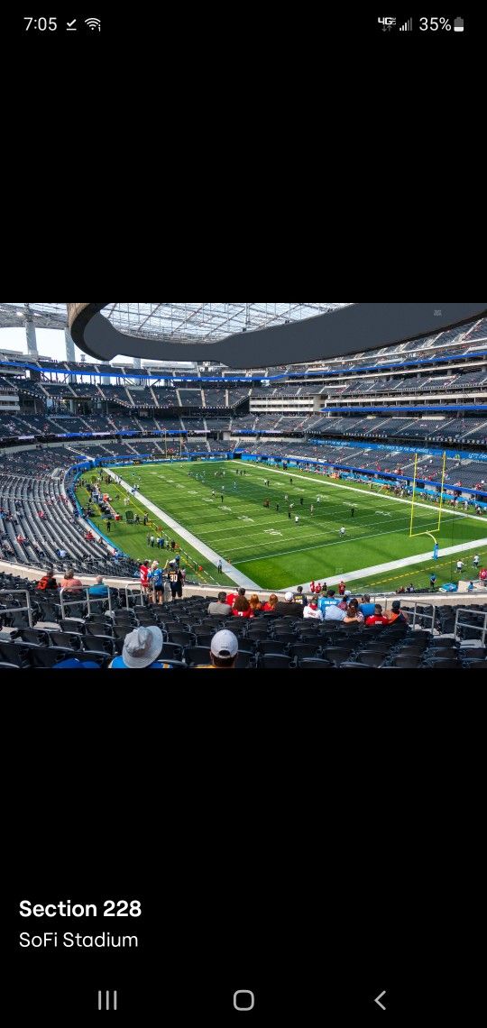 (2)or(4) LA CHARGERS VS MIAMI DOLPHINS SECTION 228 ROW 14 AISLE SEATS 1,2,3,4