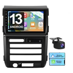 Car Stereo Radio Ford F150 Automatic AC 2009-2012, Wireless CarPlay Android Auto, Bluetooth, GPS, 9 Inch Touch Screen Head Units, Wifi, Backup Camera