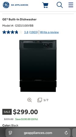 GE Built In Dishwasher 