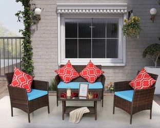 4-Piece Outdoor Rattan Patio Furniture Set