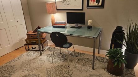 Glass Desk with Carriage Return