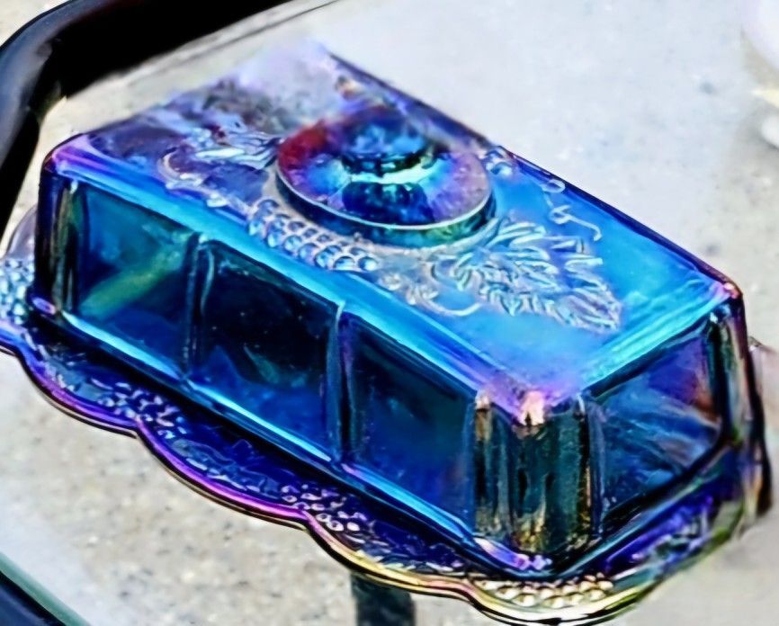 INDIAN BLUE BUTTER DISH