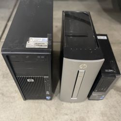 3 Computer Towers For Parts Or repair