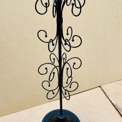 Black Metal Jewelry Tree Holder / Stand