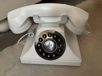 White Rotary Landline Phone