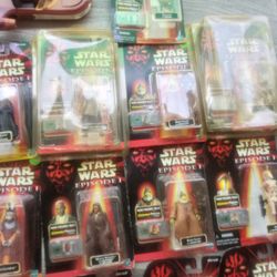 Star Wars Episode 1 Collectibles 19 Unopened Figures All New And A Broken Fixable Space Ship Make An Offer 