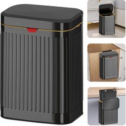 GloDeals Kitchen Hanging Trash Can with Lid, 2.1Gal/ 8L Stainless Steel Trash Can Compost Bin Counter Top, Wall-Mount Indoor Kitchen Trash Bin for Cab