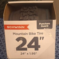 Schwinn 24" Mountain bike Tire Flat Tire Protection w Puncture Guard 24" X 1.95"