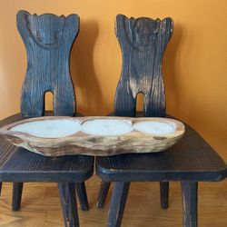 Wooden Rustic Bowl Candle