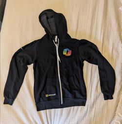 Microsoft Full-Zip Black Hoodie Sweatshirt