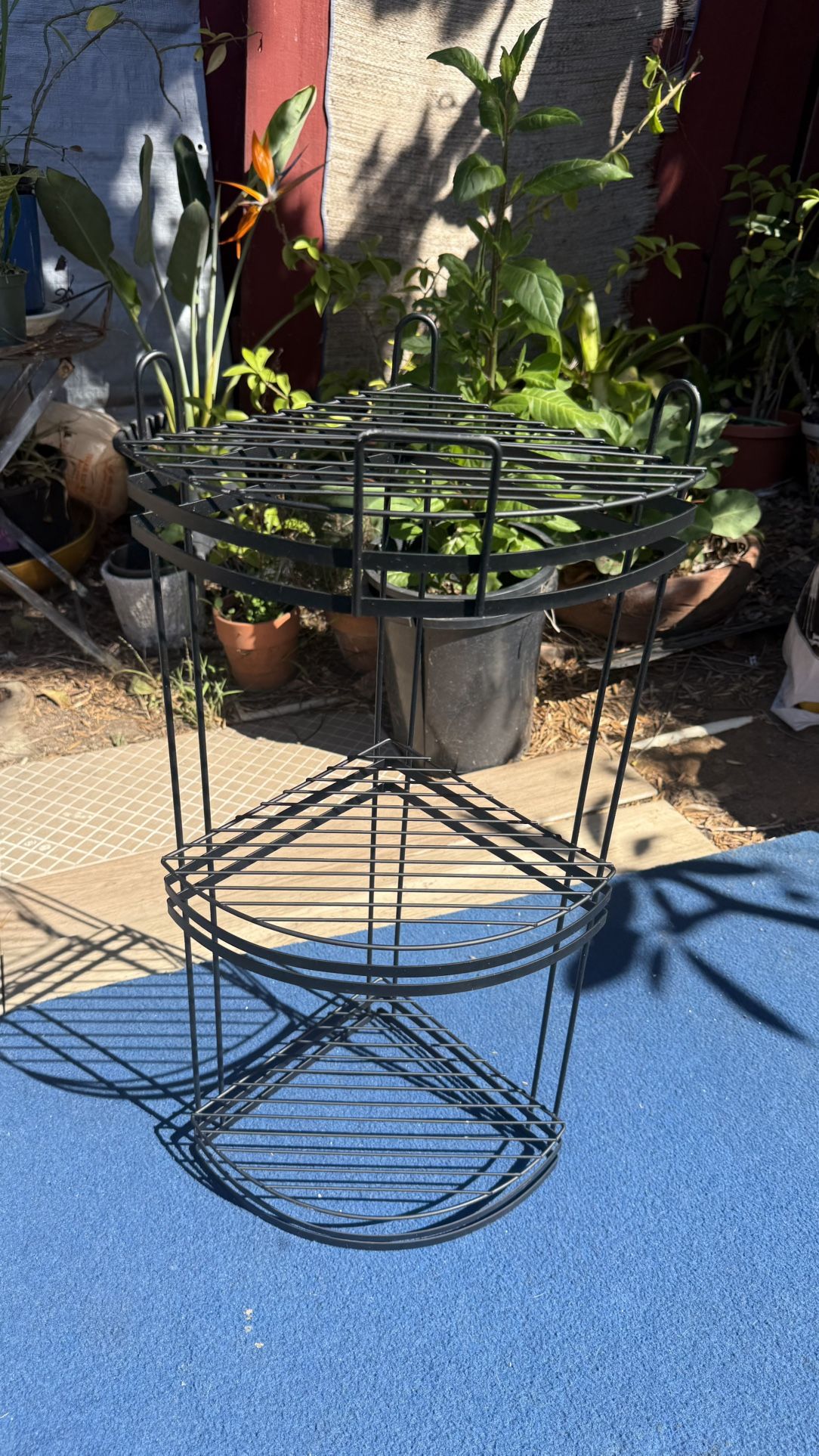 Convenience Concepts Xtra Storage 3 Tier Metal Corner Shelf, Black