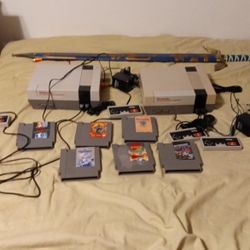 2 Nintendo NES Consoles And Legend Of Zelda Sword 