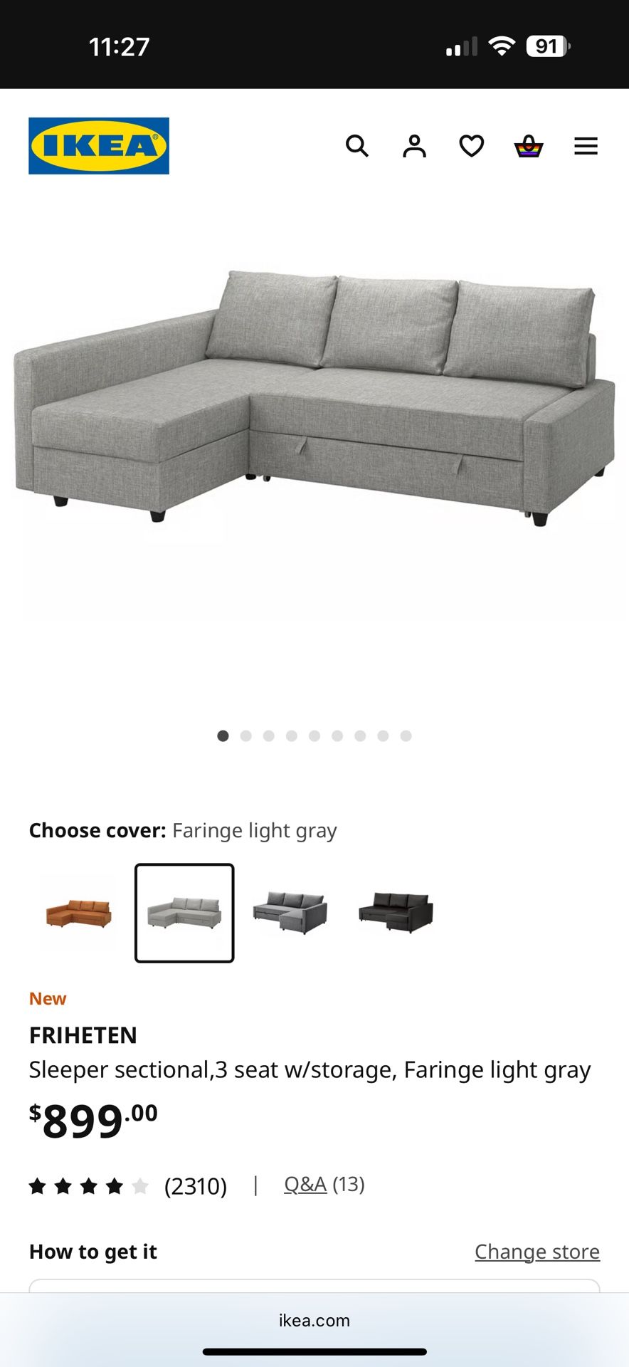 IKEA sofa bed FRIHETEN