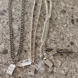 Chain bundle, 3ct Sterling Silver 1ct Stainless Steel