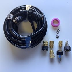 50 Feet 3/8 Inch Pressure Washer Hose With Quick Connect . 4200 Psi Max