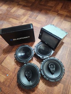 ROCKFORD FOSGATE 6.5 SPEAKERS MODELS R165X3 AND P165-5/SONY DOUBLE DIN  #XAV-W650BT/BLAUPUNK 
MONO