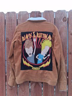 Brown Corduroy With Beavis N Butthead Back Patch