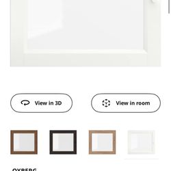 White IKEA Oxberg Glass Door For Billy Bookcase Extension