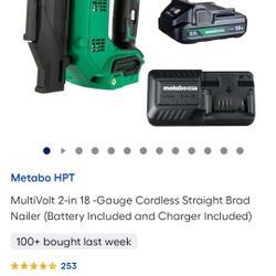 Metabo HPT 2" Cordless Brad Nailer 18v 18ga