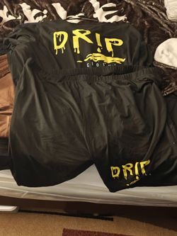 Drip Clothing Black and Gold Two-Piece Set