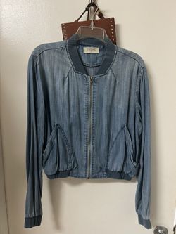 Blue Denim Bomber Jacket