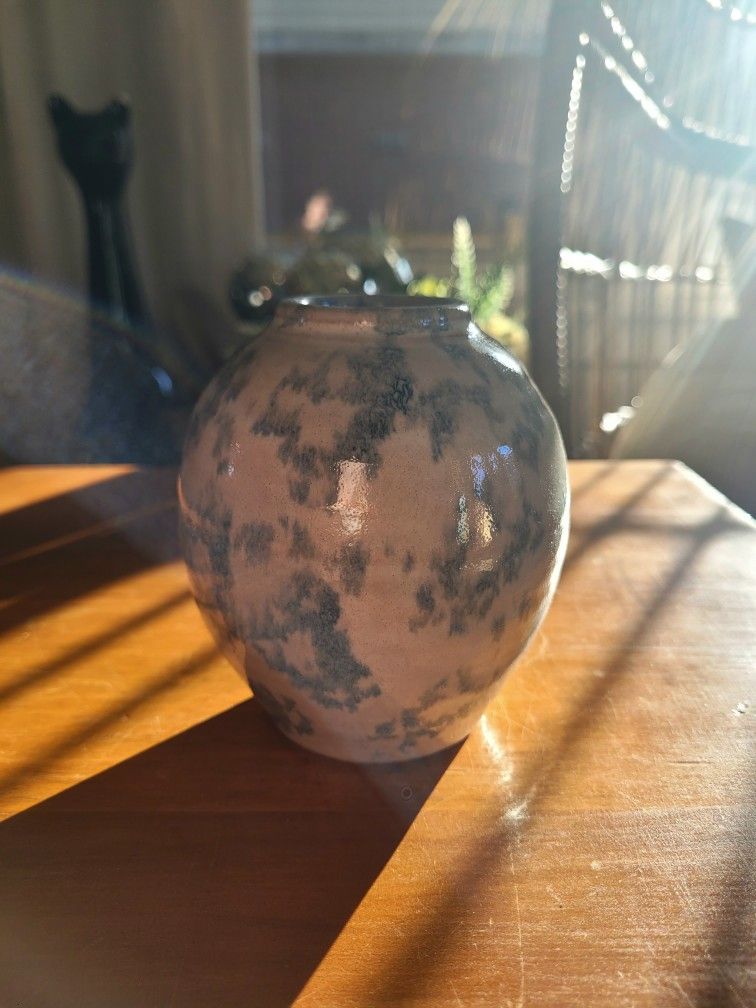 Handmade vase with flower frog