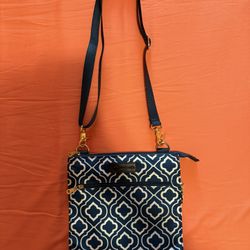 Blue and white Crossbody Bag