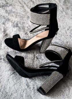 Rhinestone heeled sandals