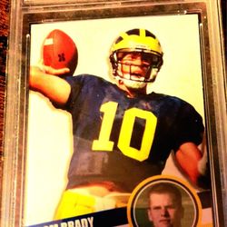 TOM BRADY COLLEGE ROOKIE CARD 
