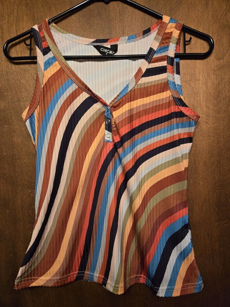 Chicme multi color tank top, size M