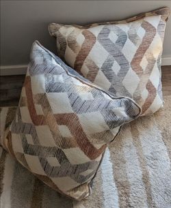 Set of 2 Geometric 20" Throw Pillows