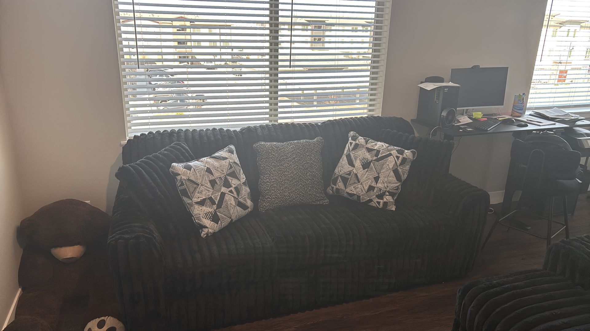 2 PCS Sofa Set Black / Sofa Negro de 2 pzas