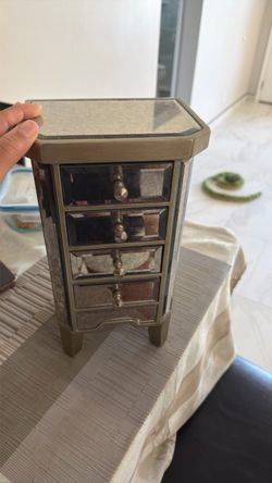 Mirrored Jewelry Box with Drawers