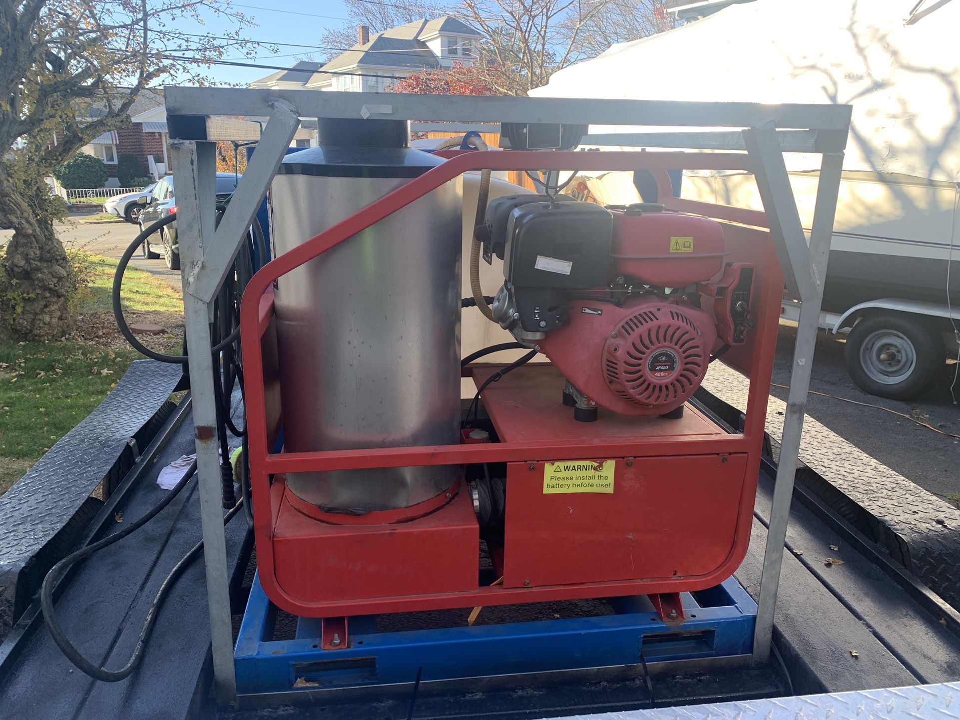 Hot Water Power washer And trailer 
