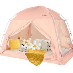 Bed Tents Canopy Bed–Privacy Dream Tent for Cozy Indoor Sleeping, Light-Reducing,and Breathable, with 4 Doors Floor Tent Bed–Available in Twin,