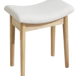 Vanity Stool with Saddle Cushion, 18 Inch Makeup Vanity Chair for Living Room, Morden Foot Stool Ottoman Piano Bench,Small Upholstered Bench for Bedro
