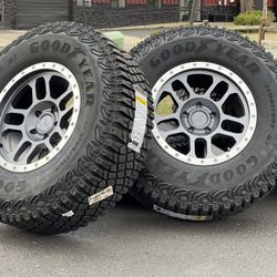 35” Set of 5 Jeep Wheels JL 392 Style Gladiator JK 5x127 Rims Wrangler Tires Sahara Rubicon