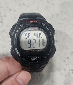 Timex T5K822 Ironman 30-Lap Resin Watch, Timer,  Indiglo, Chronograph-Black