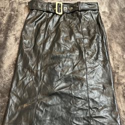 Faux Leather Pencil Skirt 