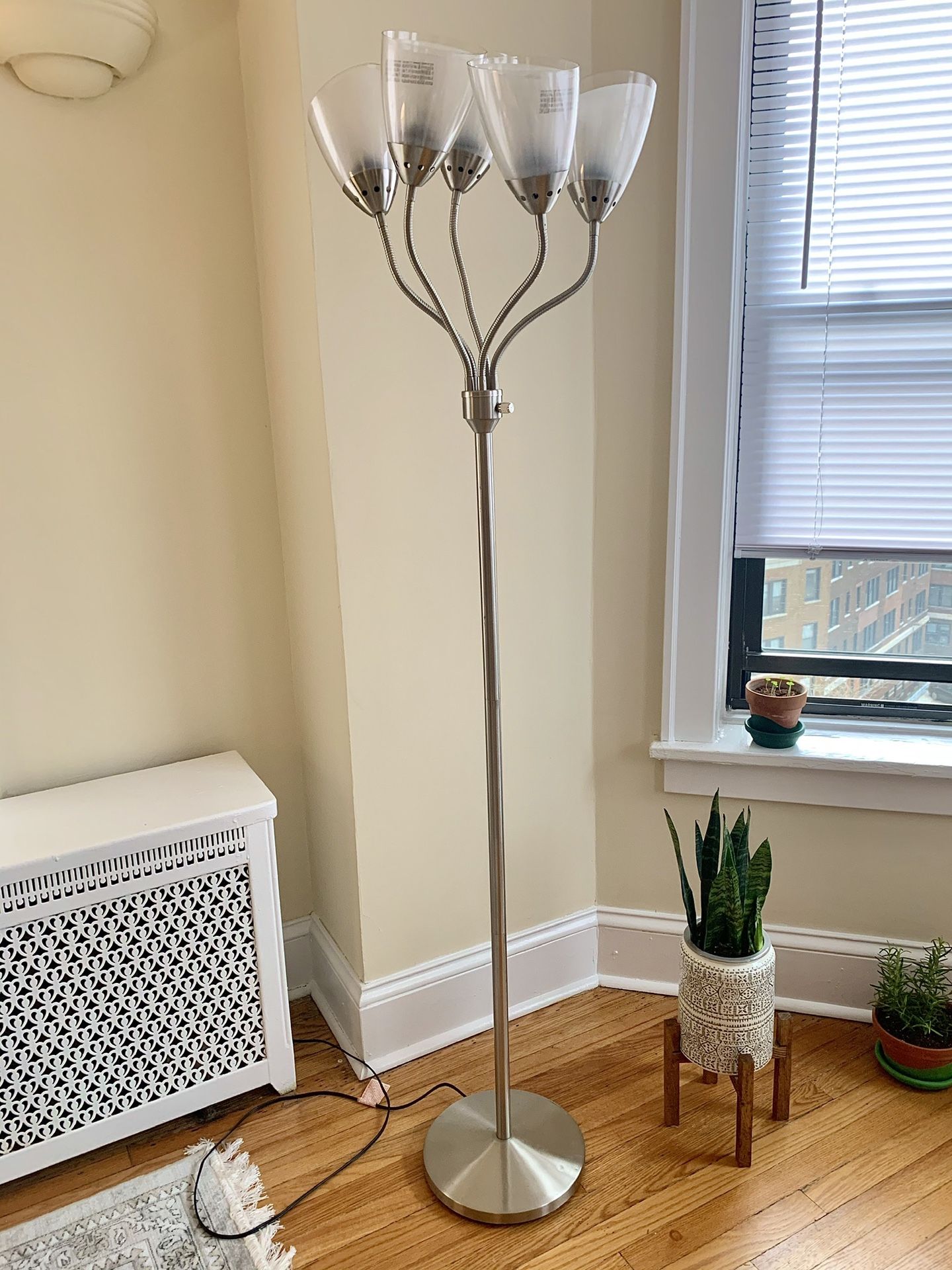 Chrome floor lamp