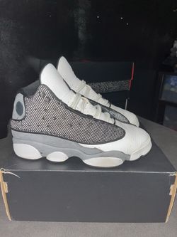 Air Jordan 13 White Grey Rhinestone Sneakers
