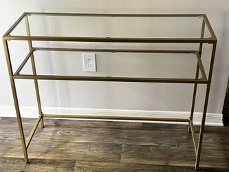 Gold Glass Console Table – Modern Entryway / Sofa Table