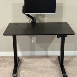 Electric Standing Desk, 40 x 24 Inches Height Adjustable Sit Stand Desk, Ergonomic Home Office Computer Workstation, Black