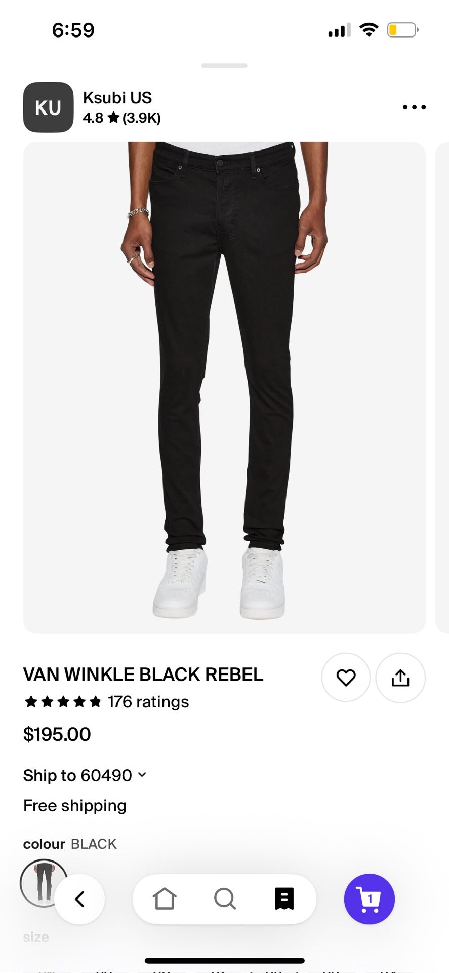 Van Winkle Black Rebel ksubi skinny jeans